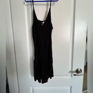H&M. Black v-neck romper with pockets